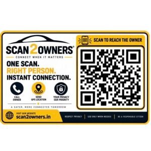 QR Car Sticker for Two Car(Pack of 4)